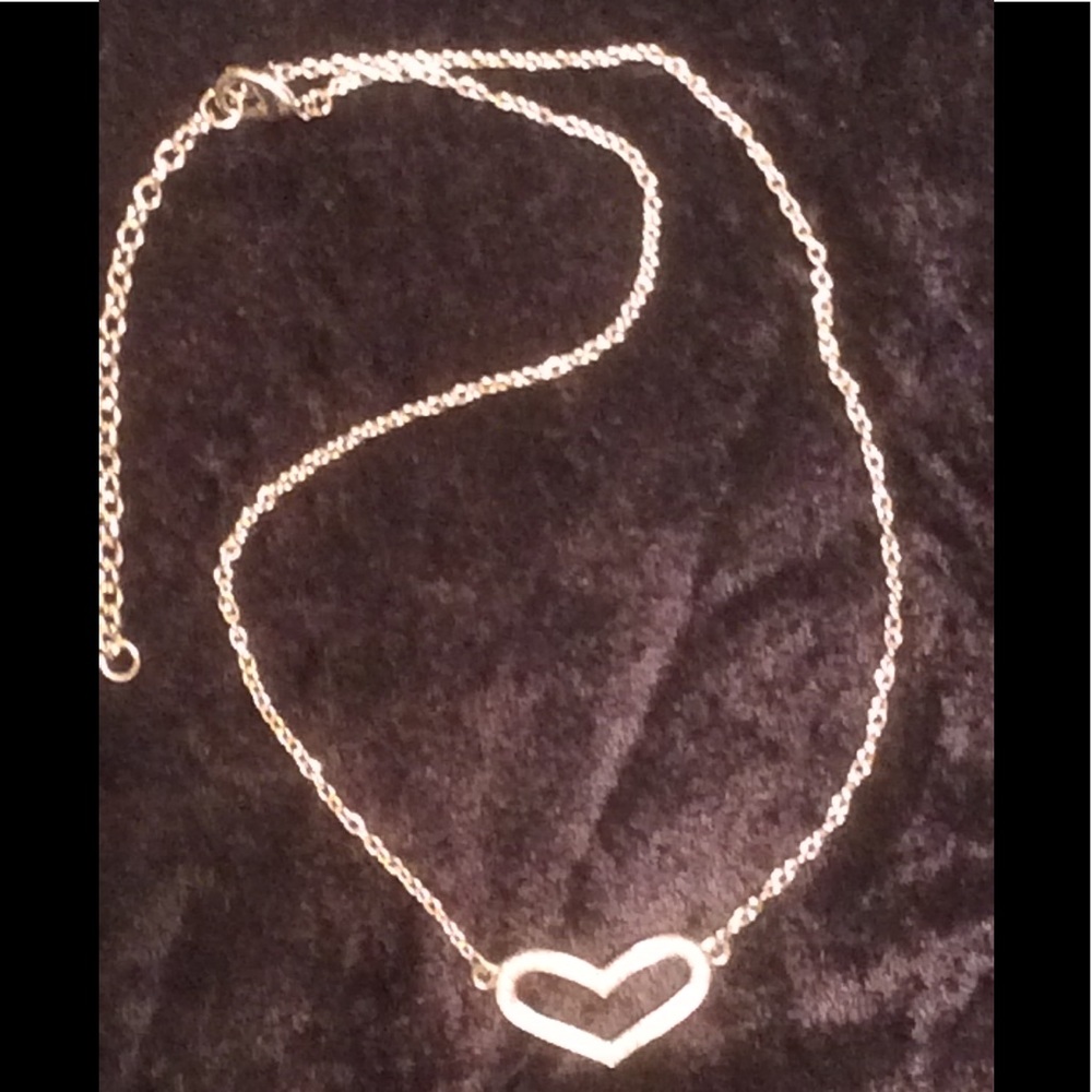 HP - Glamorous Rhinestone Heart Necklace - Picture 3 of 5